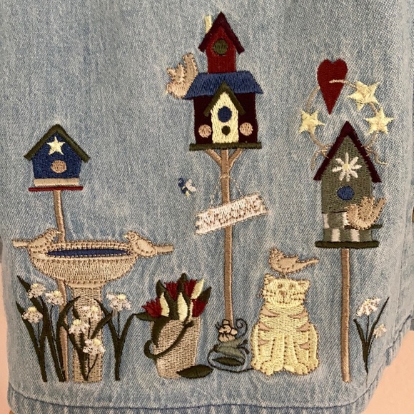 Christopher & Banks Denim Embroidered Button up - Picture 4 of 13